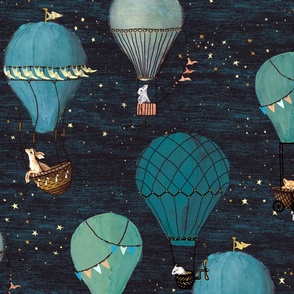 Baby Fabric, Boy Fabric, Airplane and Air Balloon Fabric, Cotton or Fleece,  635 - Beautiful Quilt