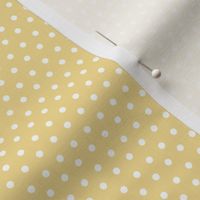 8" White Polka Dots Yellow Back