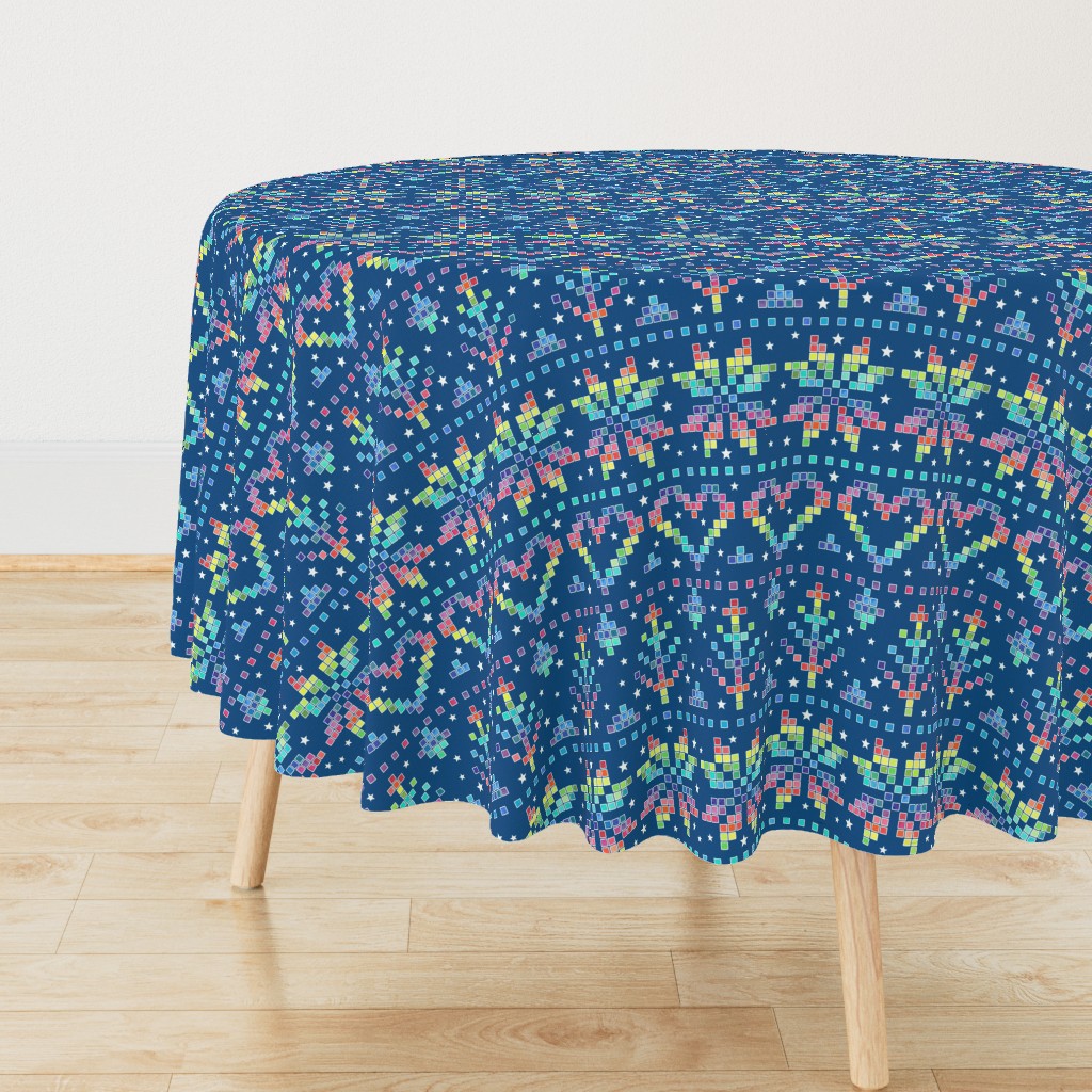 Fair Isle - Rainbow on Blue