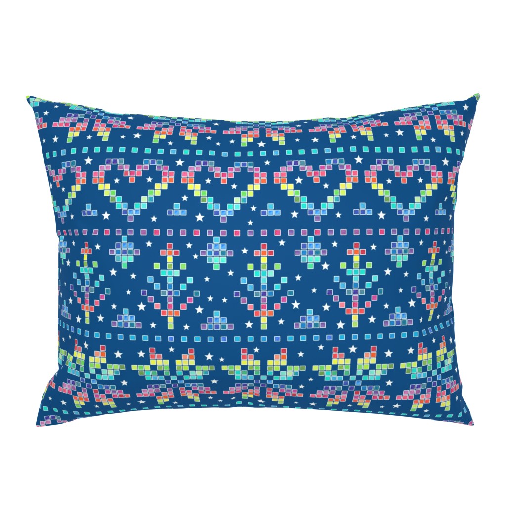 Fair Isle - Rainbow on Blue