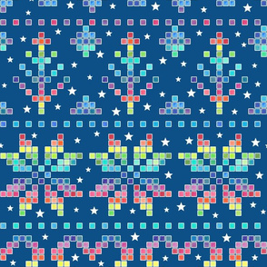 Fair Isle - Rainbow on Blue