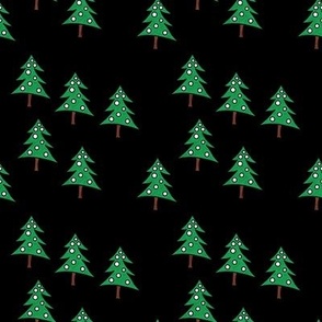 Christmas Trees on Black