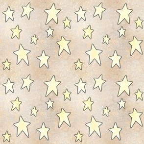 Christmas Stars on Gold Watercolor