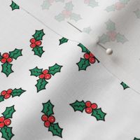Christmas Holly on White