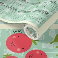 2012 calendar tea towel