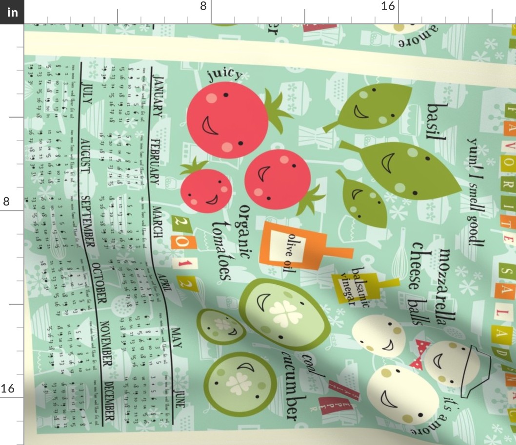 2012 calendar tea towel