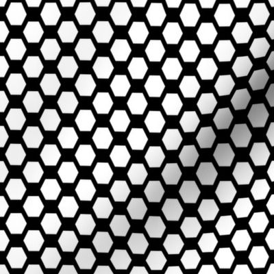 Small Hexes - White on Black