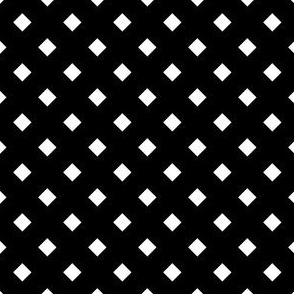 Squares in Diamond Arrangement - White on Black