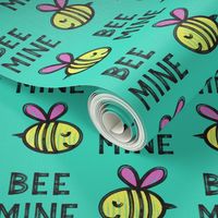 Bee Mine - teal 2 - valentines day 