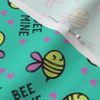 Bee Mine - teal - valentines day