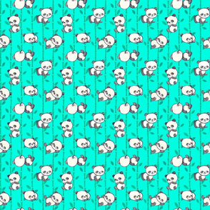 Lazy Little Pandas in Teal