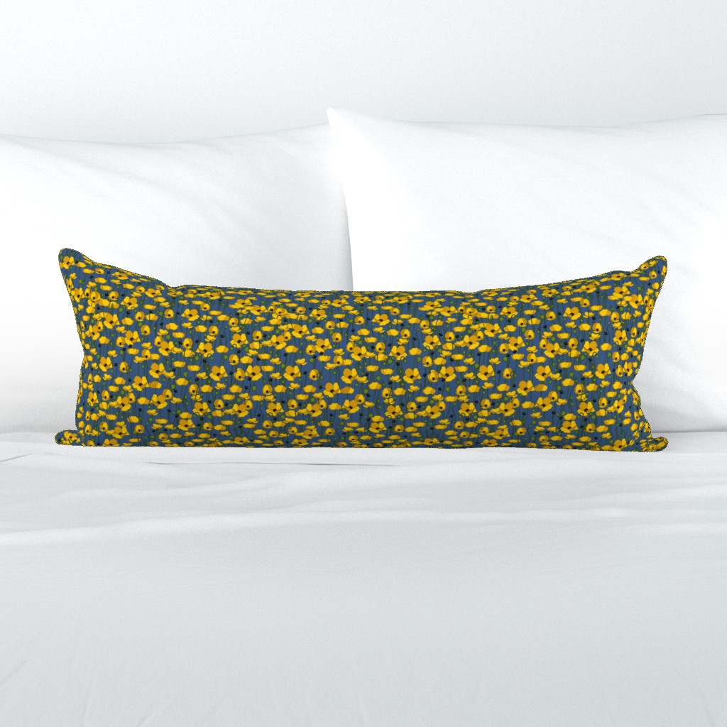 Mustard poppy repeat mid blue