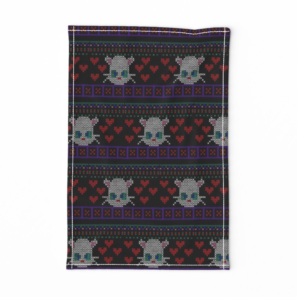 Fair Isle Cat on black for boys