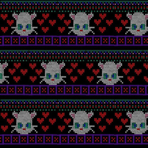 Fair Isle Cat on black for boys