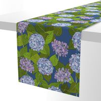 Hydrangea tile mid blue - large