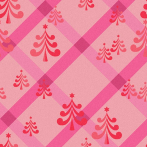 christmas trees in pink