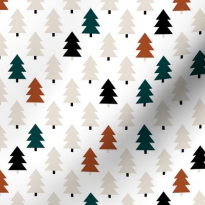 Lovely little Scandinavian christmas tree geometric pine tree forest copper green Small