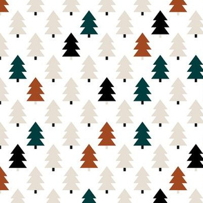 Lovely little Scandinavian christmas tree geometric pine tree forest copper green Small