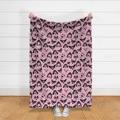 Dogs are awesome cool puppy love animal design black ink on pink JUMBO