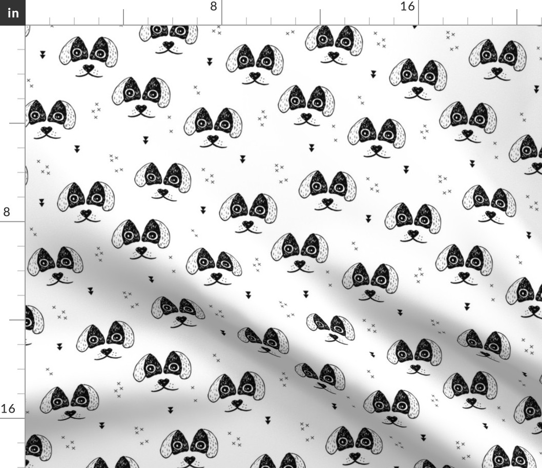 Monochrome dogs and puppy love geometric labrador abstract spaniel