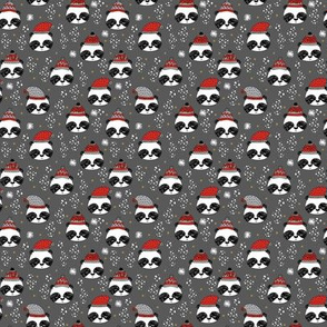 MINI panda christmas print - winter panda fabric, panda fabric by the yard, christmas panda, cute kawaii fabric, andrea lauren fabric, mini print, tiny print, small print - charcoal