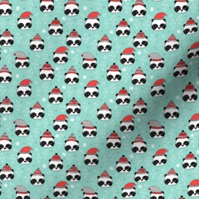MINI panda christmas print - winter panda fabric, panda fabric by the yard, christmas panda, cute kawaii fabric, andrea lauren fabric, mini print, tiny print, small print - light