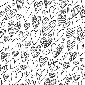 Abstract outline hearts