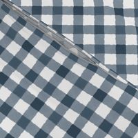 Watercolor Gingham Midnight Blue