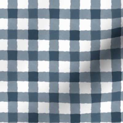 Watercolor Gingham Midnight Blue