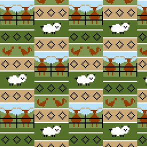 Fair Isle cattle sheep and chicken stripe 3a