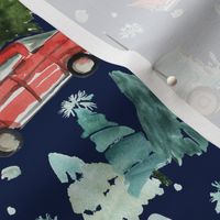 8" Santa's Other Ride // Woodland Trees // Navy