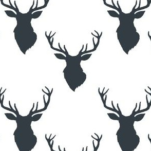 4" Blue Deer White Back