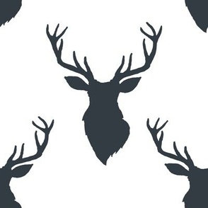 8" Blue Deer White Back