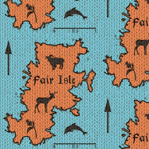 Fair Isle knitted map