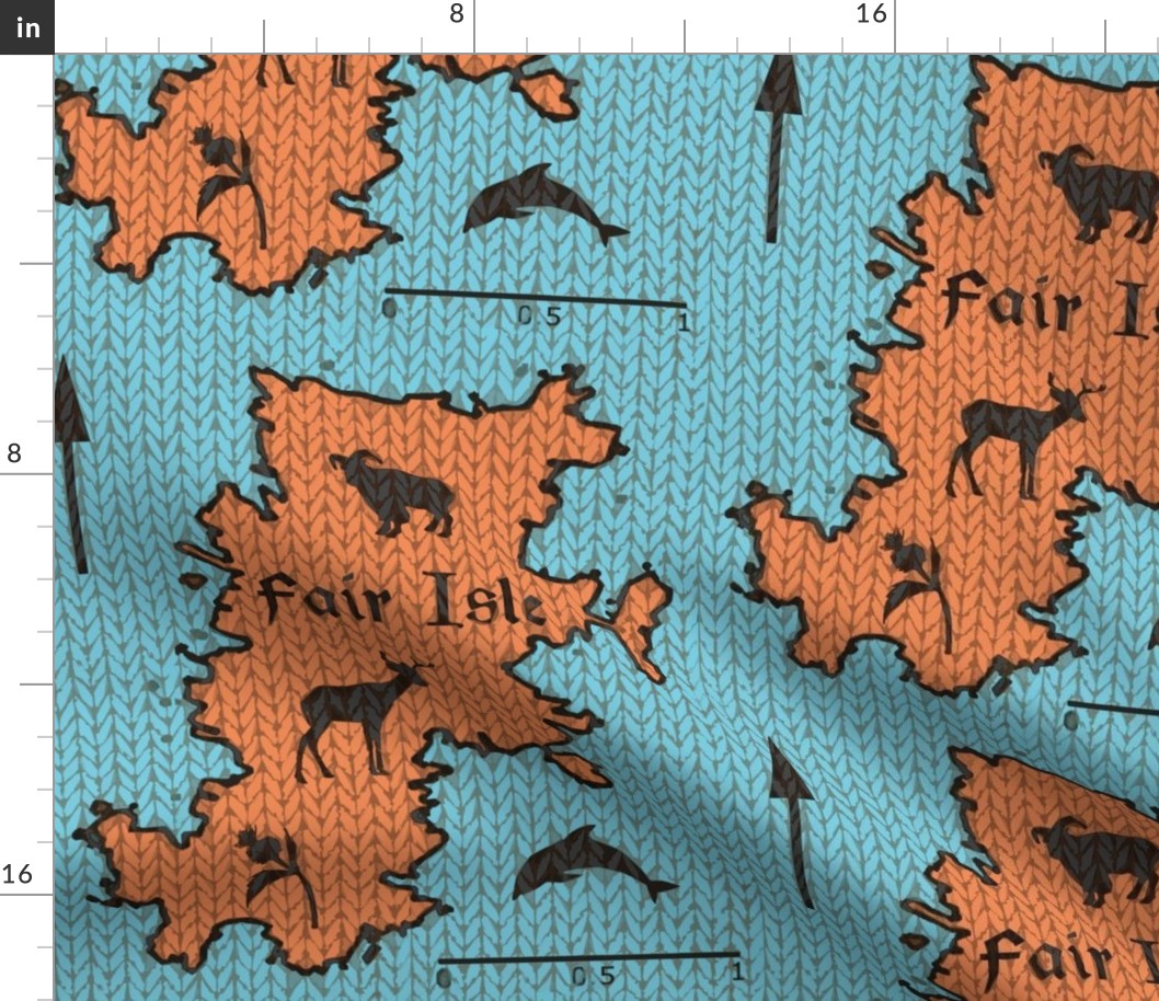 Fair Isle knitted map