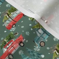 4" Santa's Other Ride // Woodland Trees // Corduroy Green