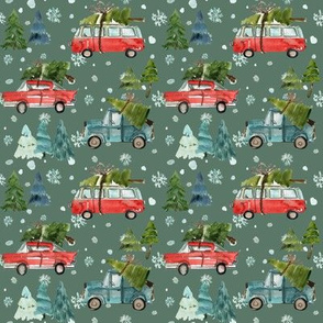 4" Santa's Other Ride // Woodland Trees // Corduroy Green