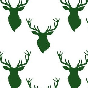 4" Green Deer White Back