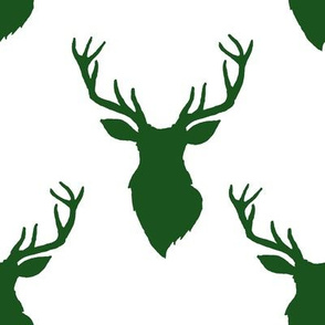 8" Green Deer White Back