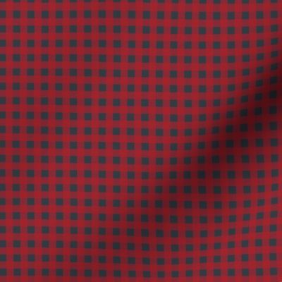 4" Red Blue Plaid