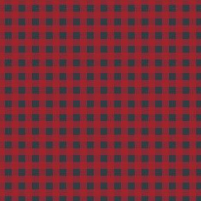 4" Red Blue Plaid