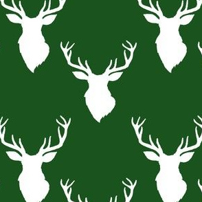 4" White Deer Green Back