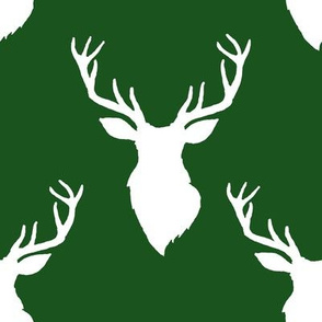 8" White Deer Green Back