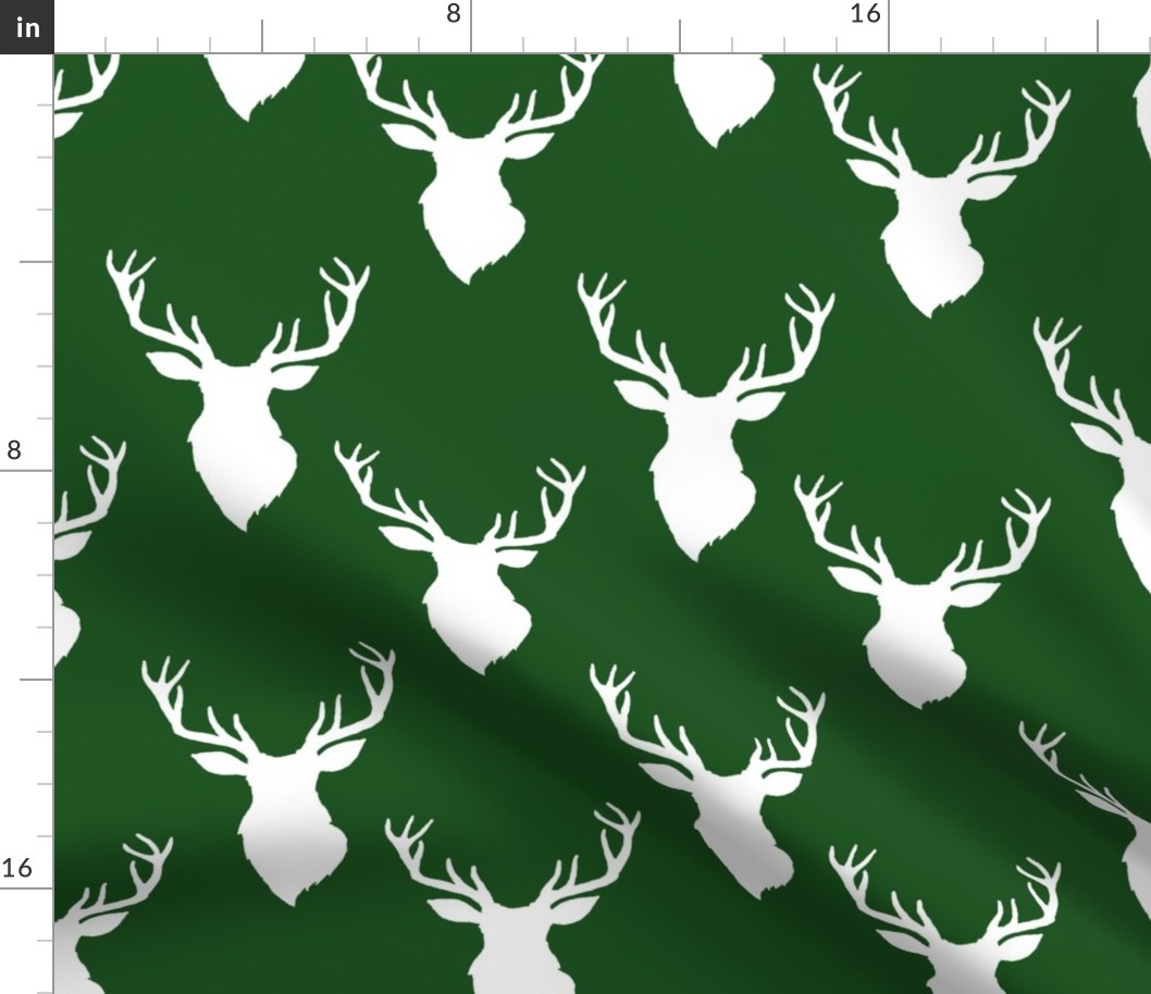 8" White Deer Green Back