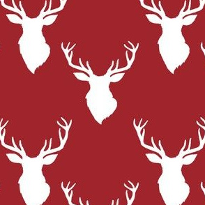 4" White Deer Red Back