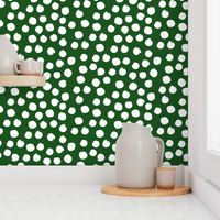 4" White Polka Dots Green Back