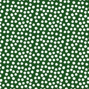 4" White Polka Dots Green Back