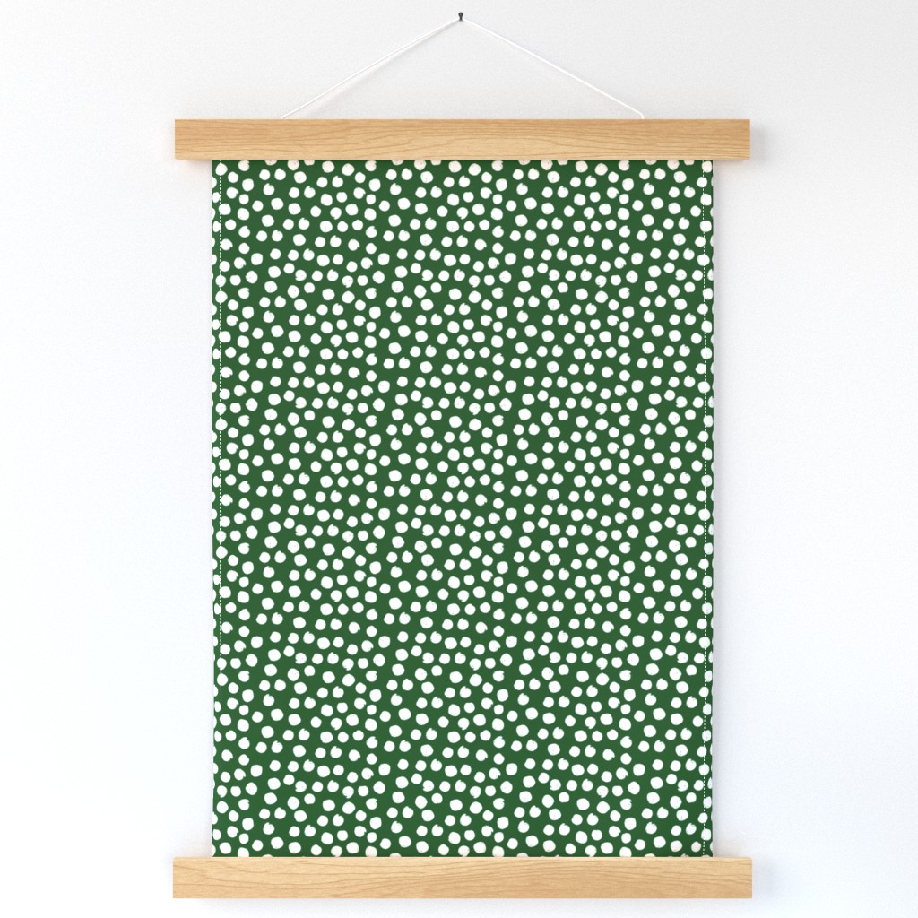 8" White Polka Dots Green Back