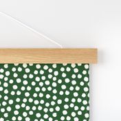 8" White Polka Dots Green Back