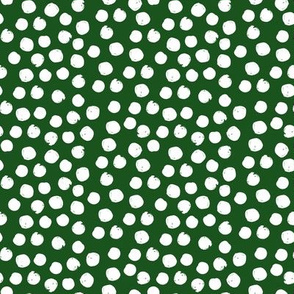 8" White Polka Dots Green Back